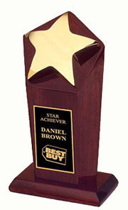 Star rosewood trophies