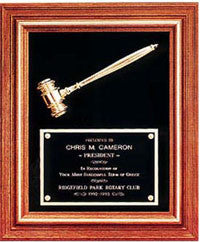 Large Framed Gavel Award Plaque | Walnut Award Plaque