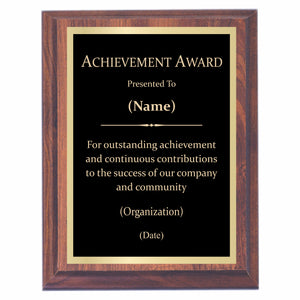 Achievement Premier Award Plaque