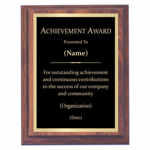Achievement Premier Award Plaque