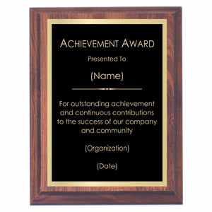 Achievement Premier Award Plaque