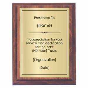 Appreciation Plaque