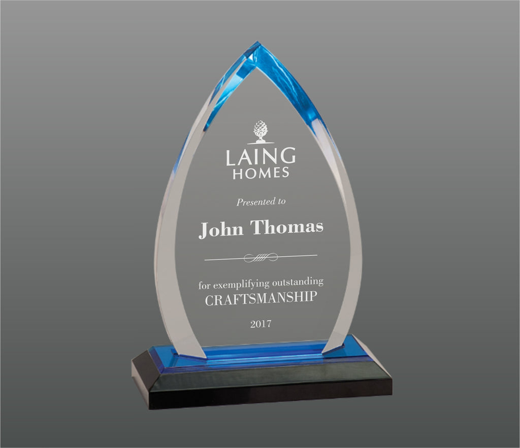 Blue Oval Acrylic Award