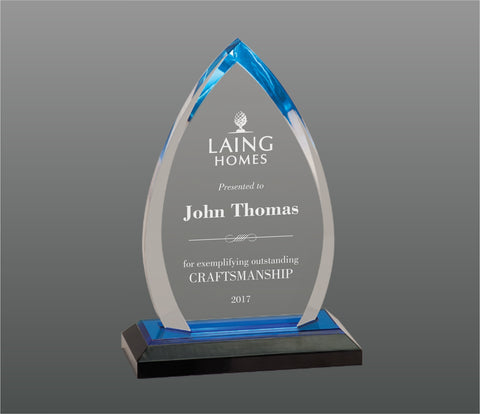 Blue Oval Acrylic Award