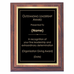 Leadership Premier Award Plaque