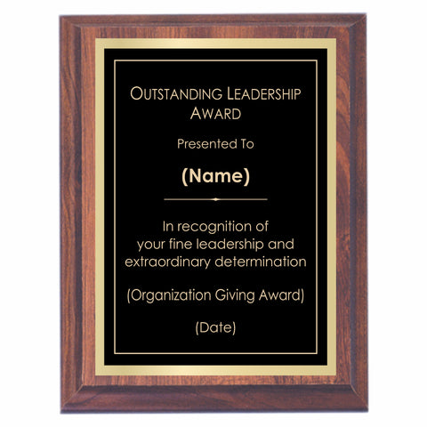 Leadership Premier Award Plaque