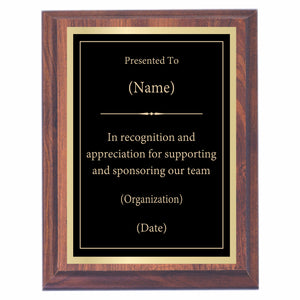 Recognition Premier Award Plaque