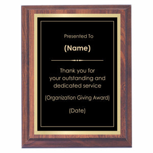 Service Premier Award Plaque