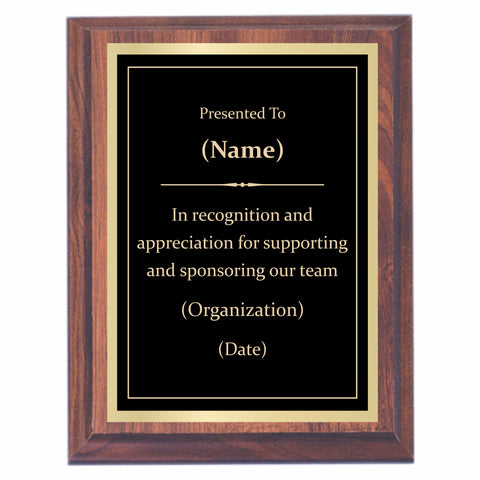 Sponsor Premier Award Plaque