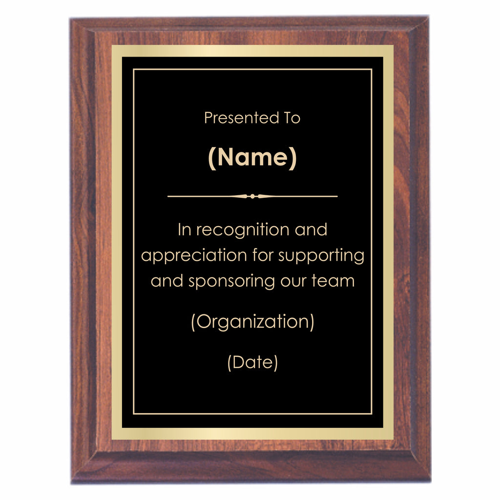Sponsor Premier Award Plaque