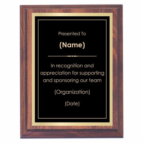 Sponsor Premier Award Plaque