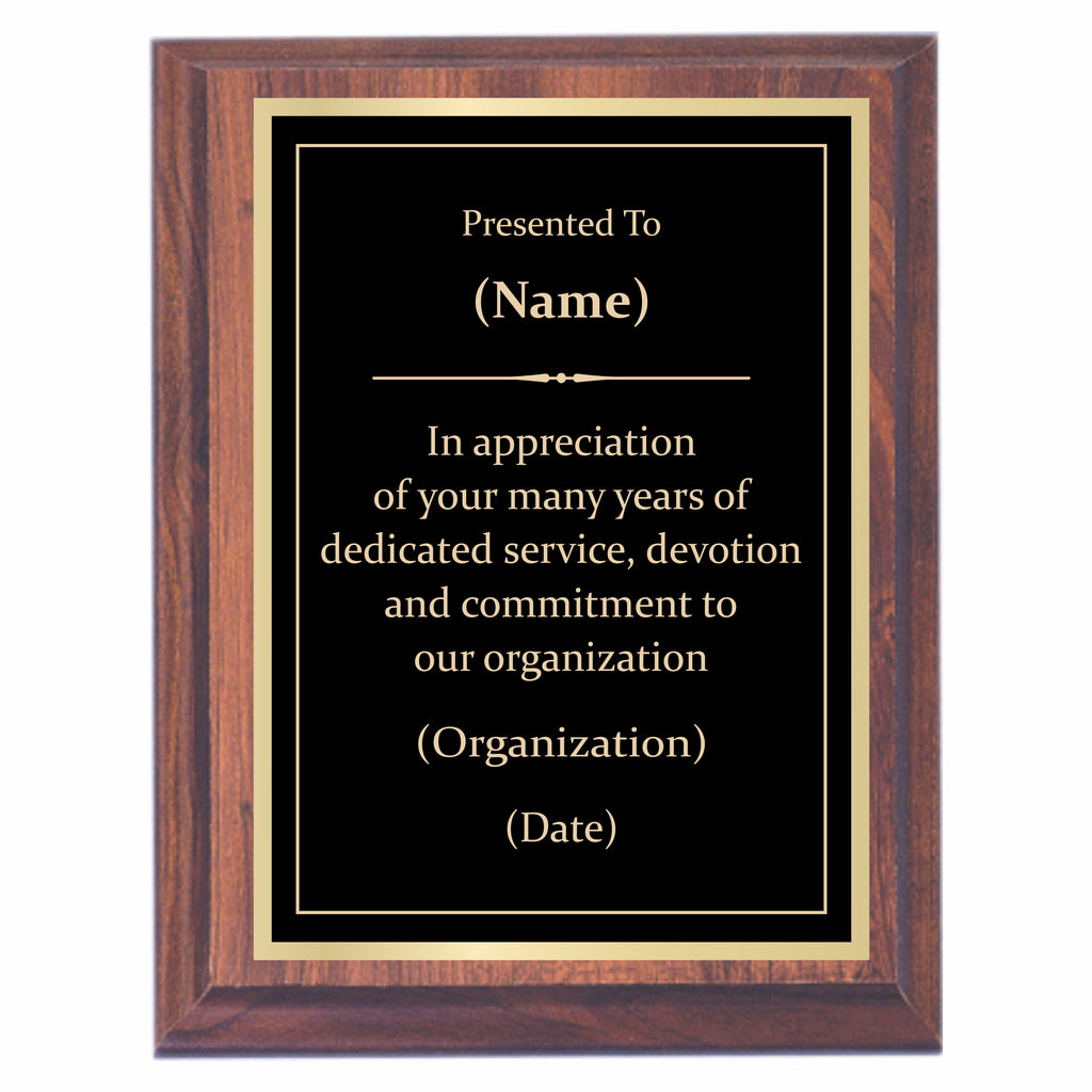 Years of Service Premier Award Plaque