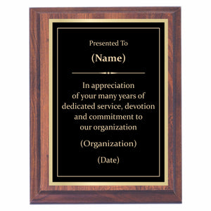 Years of Service Premier Award Plaque
