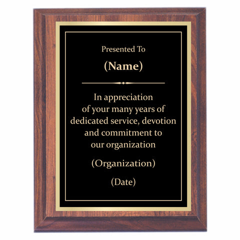 Years of Service Premier Award Plaque