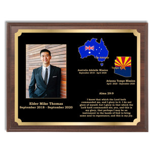 Two-Mission Missionary Plaque