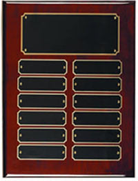 Rosewood perpetual plaques with 12 or 24 name plates from Awards2you.