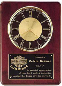 Rosewood executive clock plaque