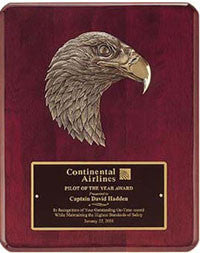 Rosewood eagle head plaque