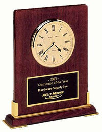 Rosewood desktop clock plaque from Awards2you