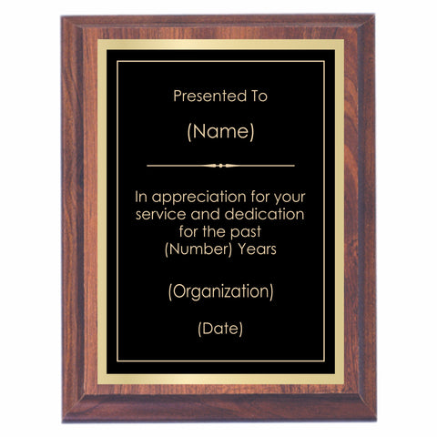 Appreciation Premier Award Plaque