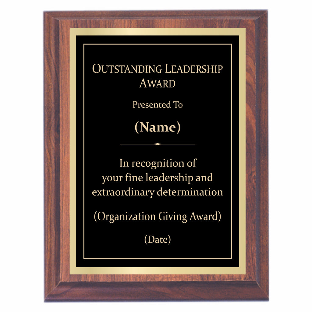 Leadership Premier Award Plaque
