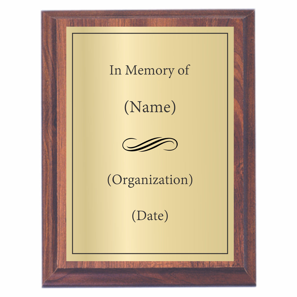 Memorial Plaque In Multiple Colors With Personalization - 8 x 3